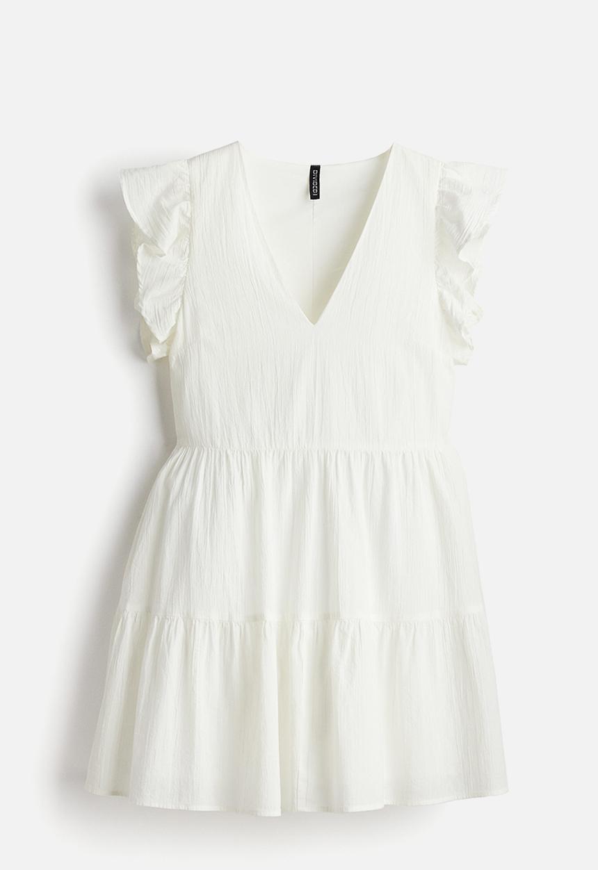 H&M - Flutter-sleeved throw-on dress - cream