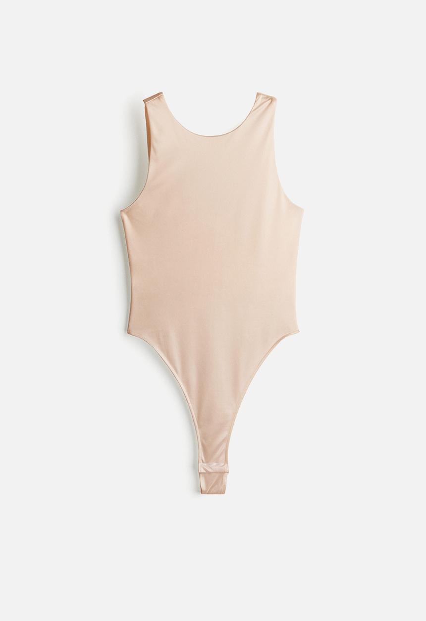 H&M - Low-back thong body - light beige