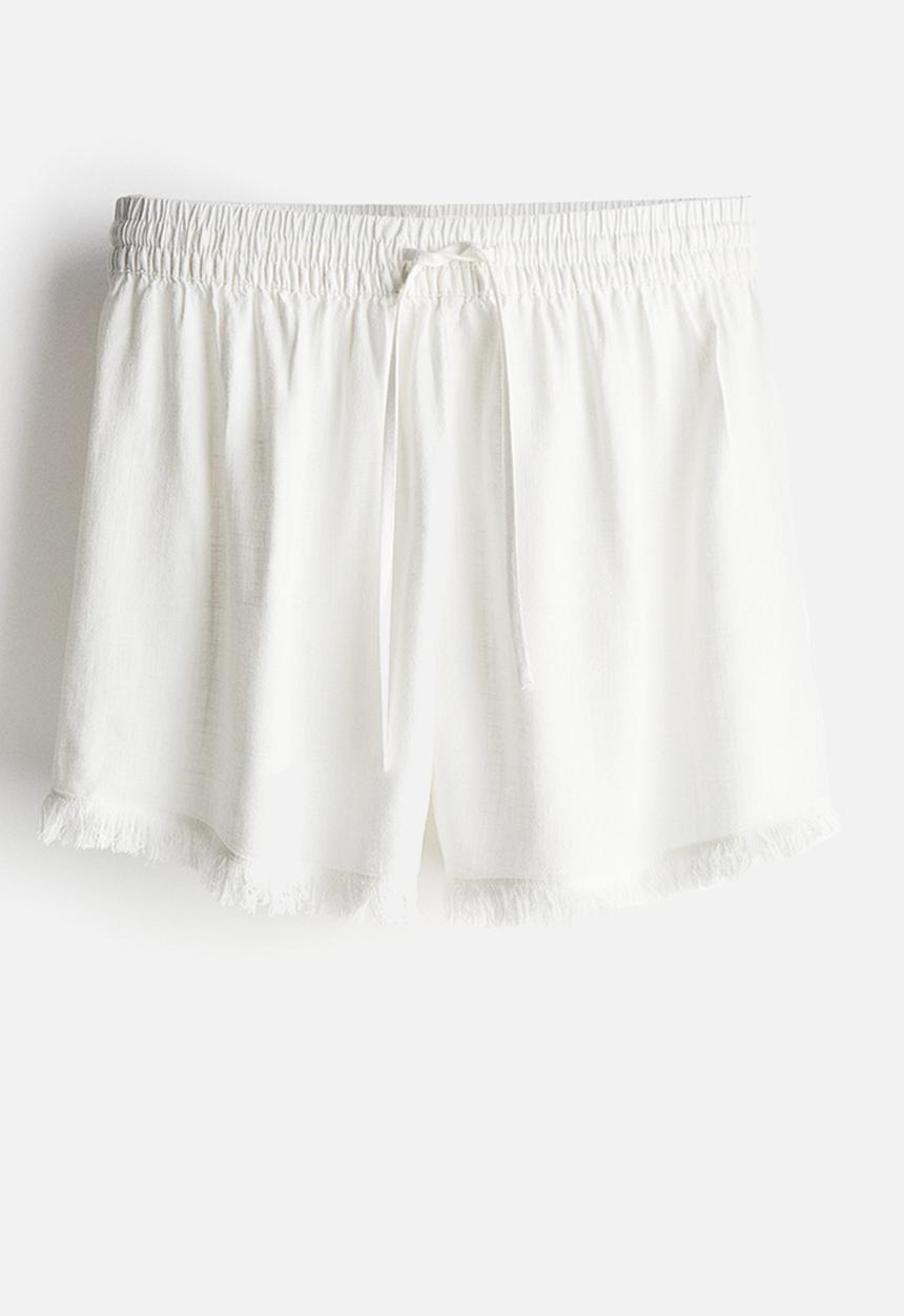 H&M - Linen-blend pull-on shorts - cream