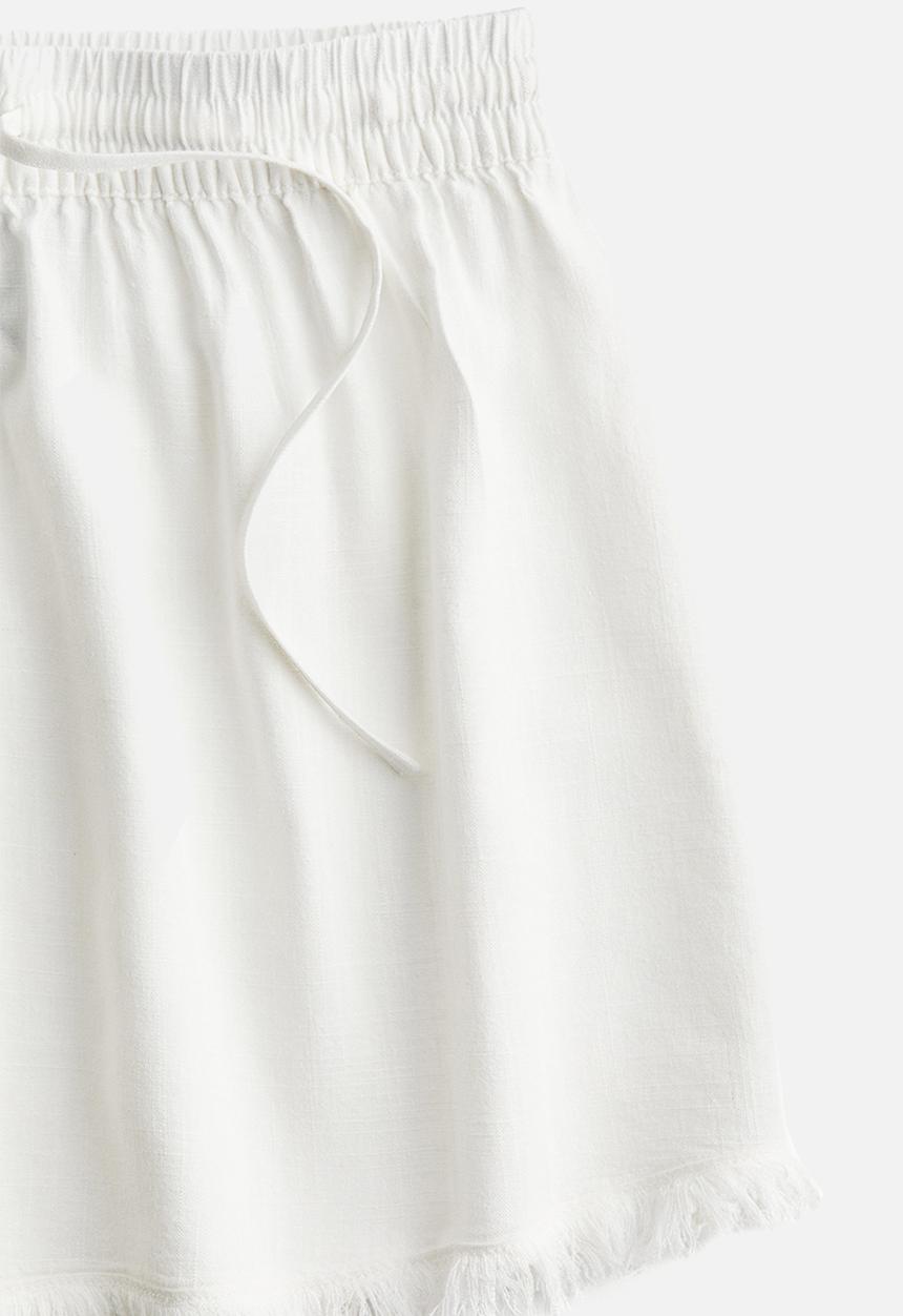 H&M - Linen-blend pull-on shorts - cream