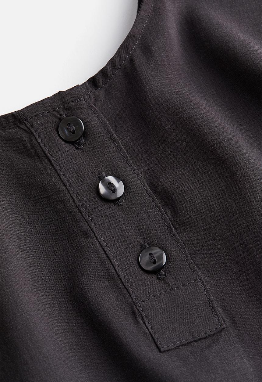 H&M - Button-top vest top - dark grey