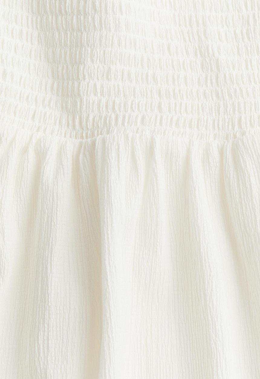 H&M - Tie-strap smocked dress - cream