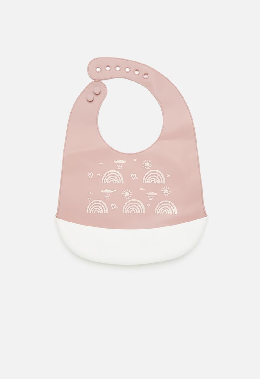 Pop Candy - Silicone bib-pink & white