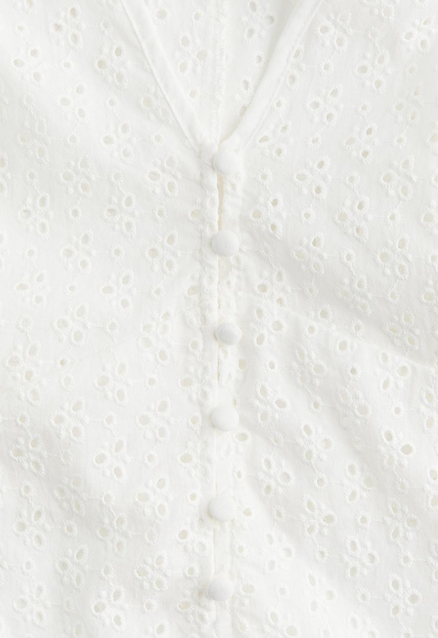 H&M - Broderie anglaise blouse - white