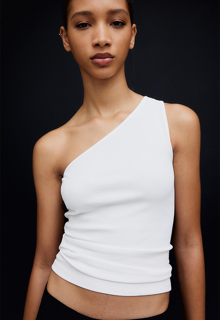 H&M - One-shoulder top - white
