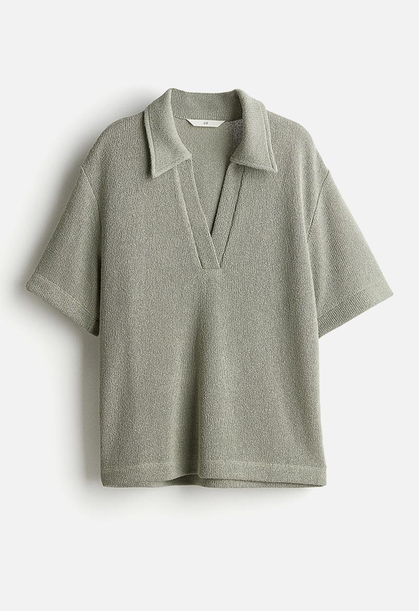 H&M - Collared top - sage green