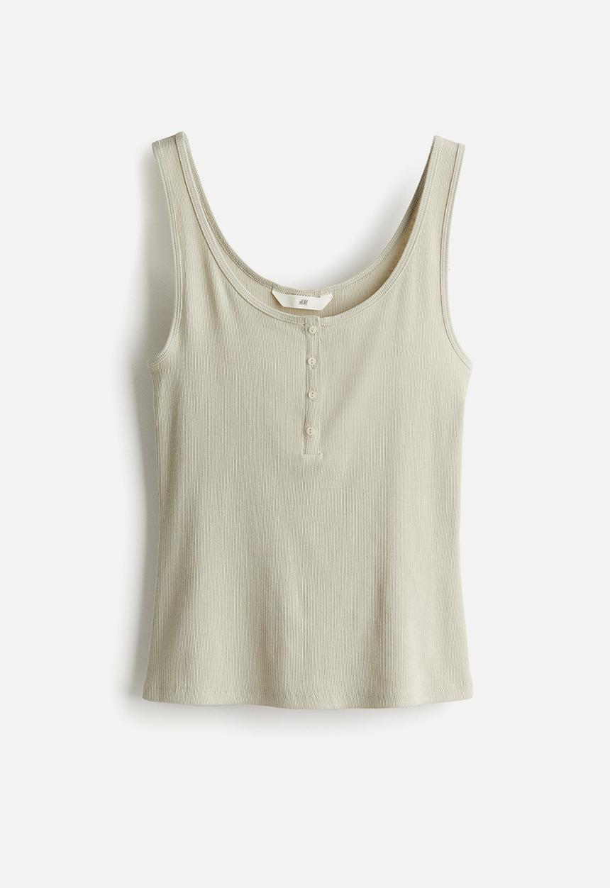 H&M - Ribbed vest top - green