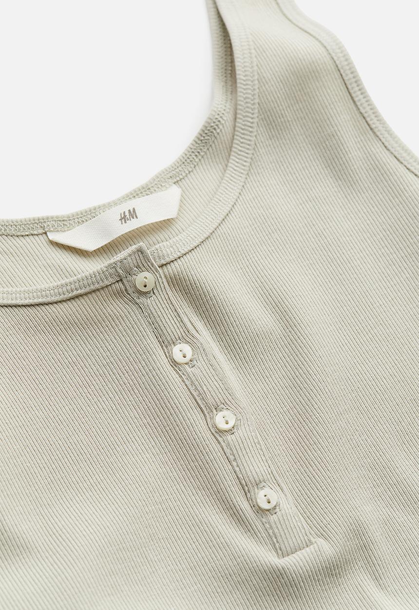 H&M - Ribbed vest top - green