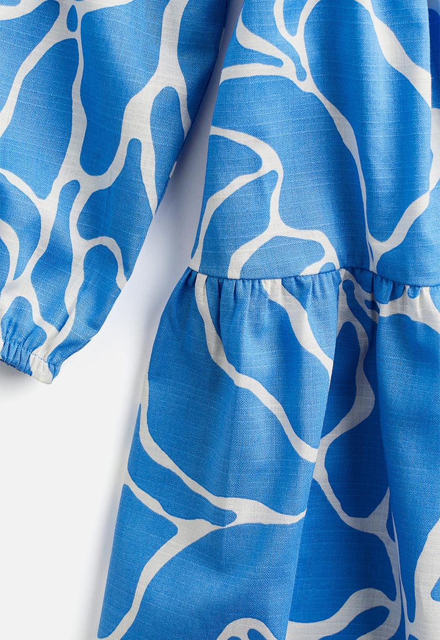 H&M - Drawstring-detail dress - blue patterned
