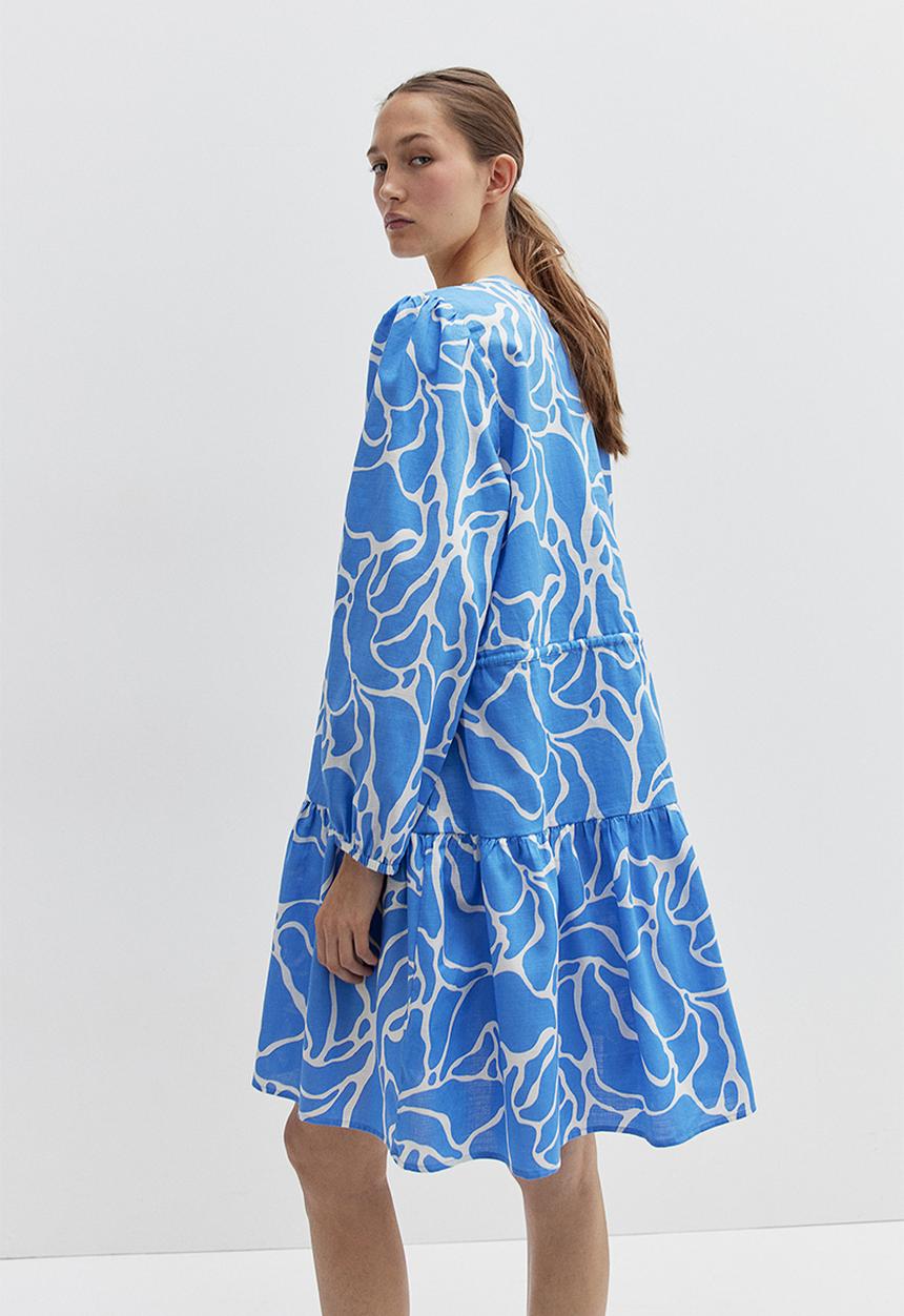 H&M - Drawstring-detail dress - blue patterned