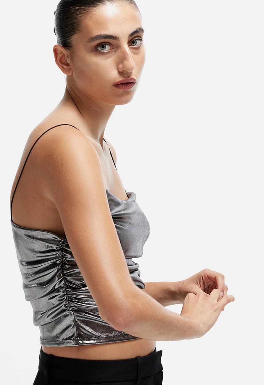 H&M - Draped strappy top - Silver