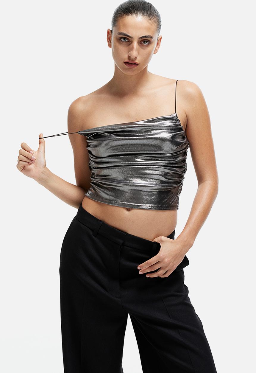 H&M - Draped strappy top - Silver
