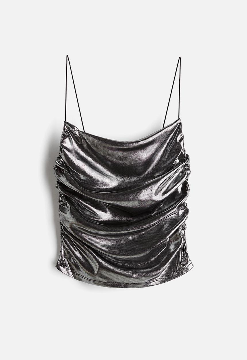 H&M - Draped strappy top - Silver