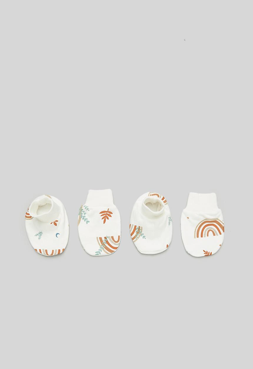 Pop Candy - Printed beanie & mitten set - white