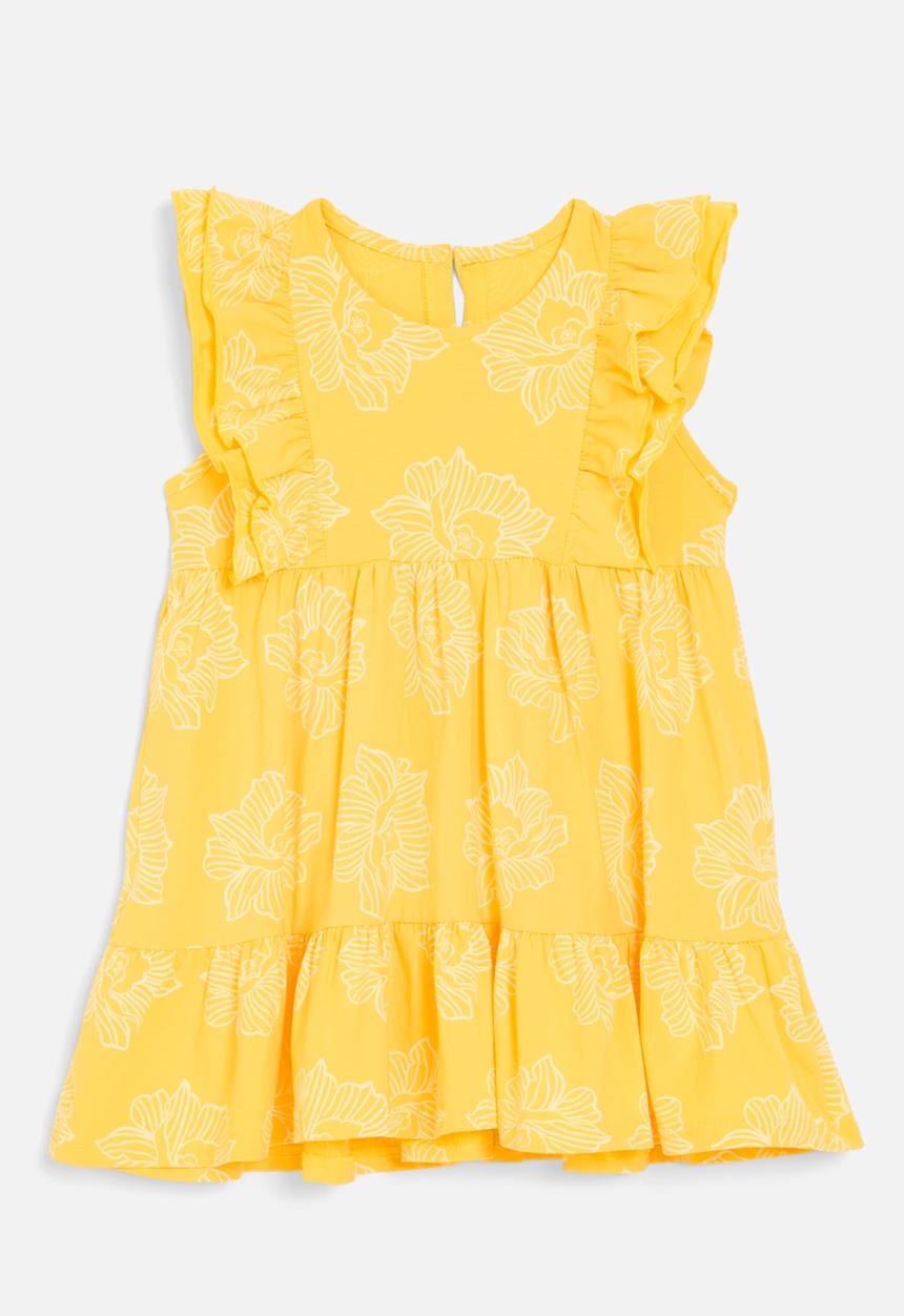 Pop Candy - Frilled sleeve dress - yellow