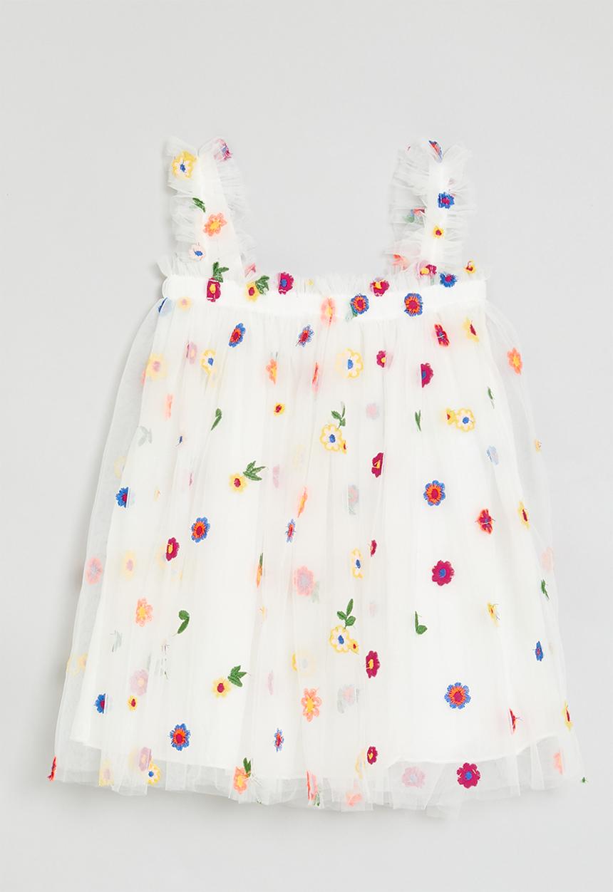 Pop Candy - Floral tulle dress - white