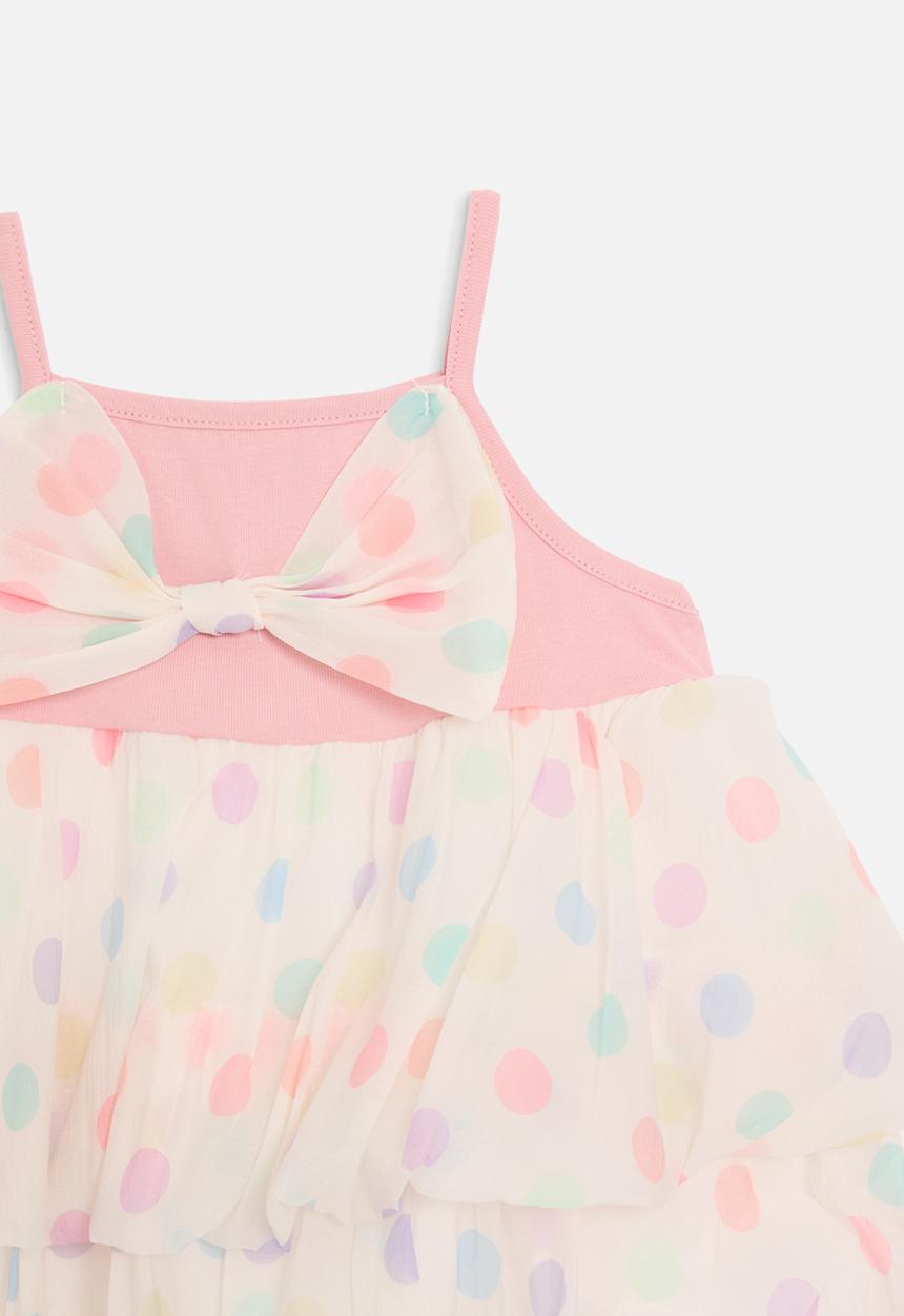Pop Candy - Polka dot tiered dress- multi