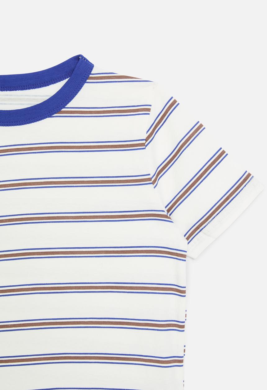 Pop Candy - Striped crew tee - blue & white