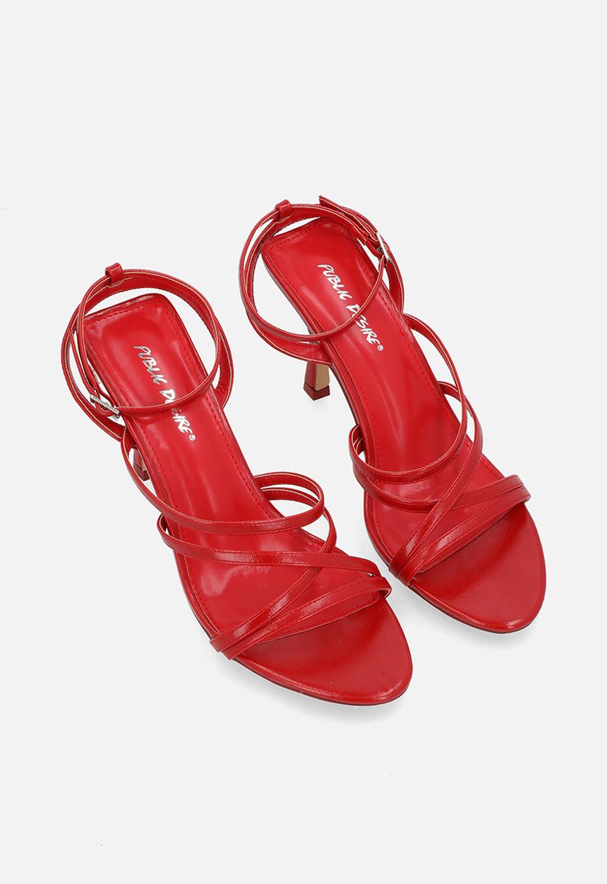 Public Desire - Free spirit strappy heel - red