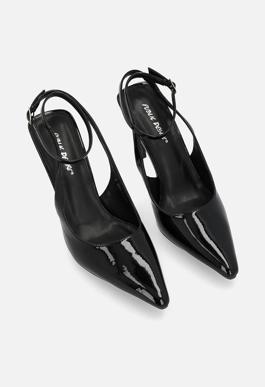 Public Desire - Sweet talk slingback heel - black patent