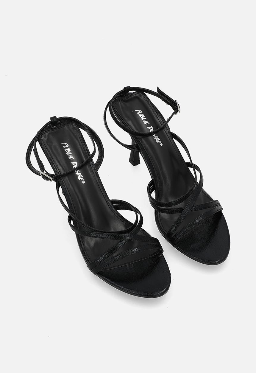 Public Desire - Free spirit strappy heel - black