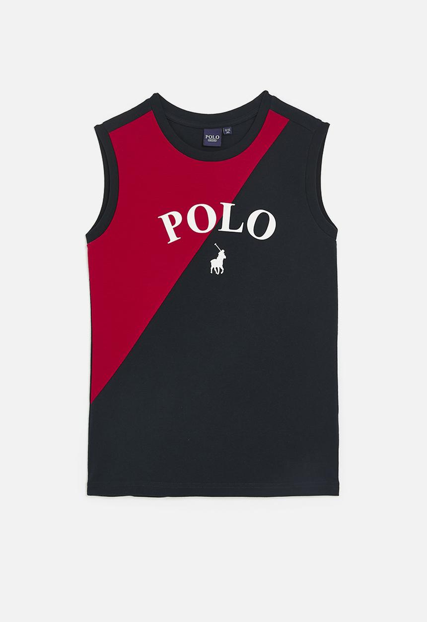 POLO - Boys usher colour blocked vest - red & navy