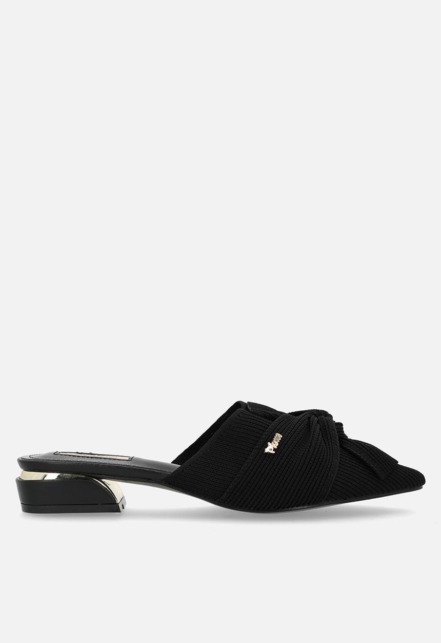 Plum - Leona slip-on flat - black