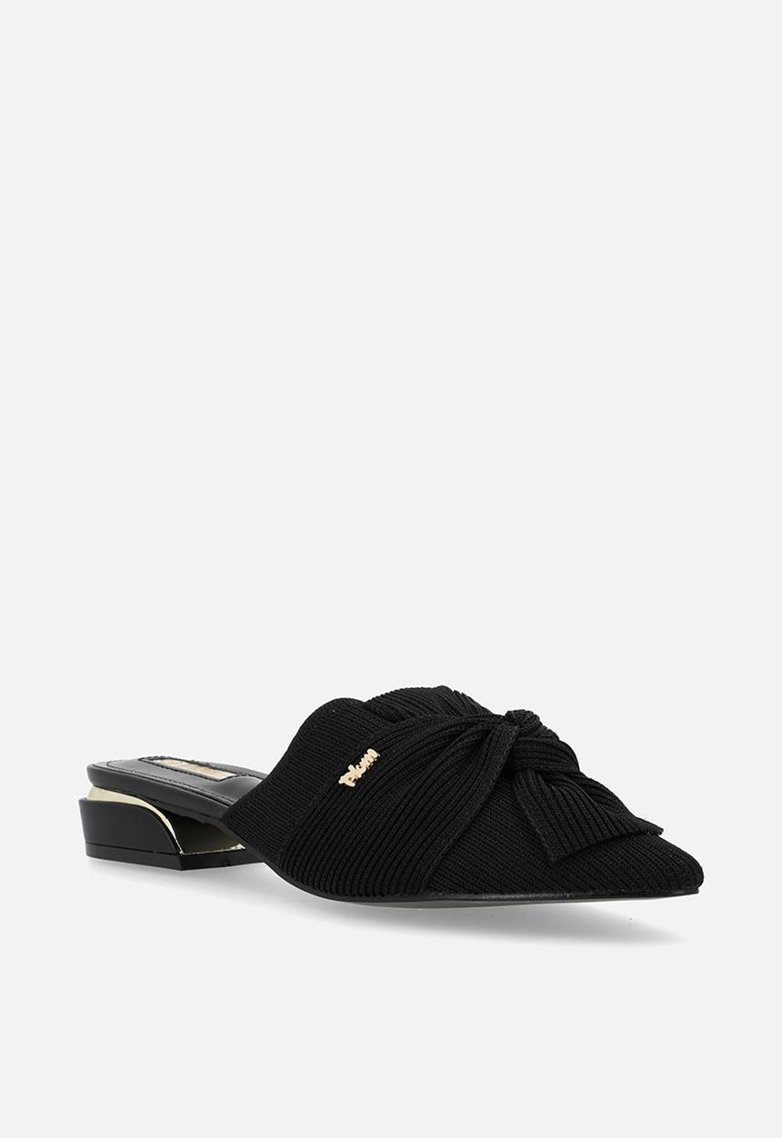 Plum - Leona slip-on flat - black