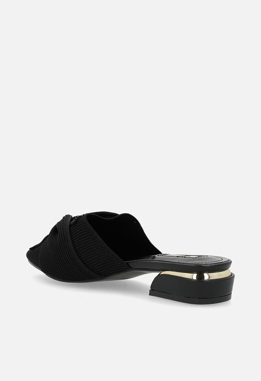 Plum - Leona slip-on flat - black