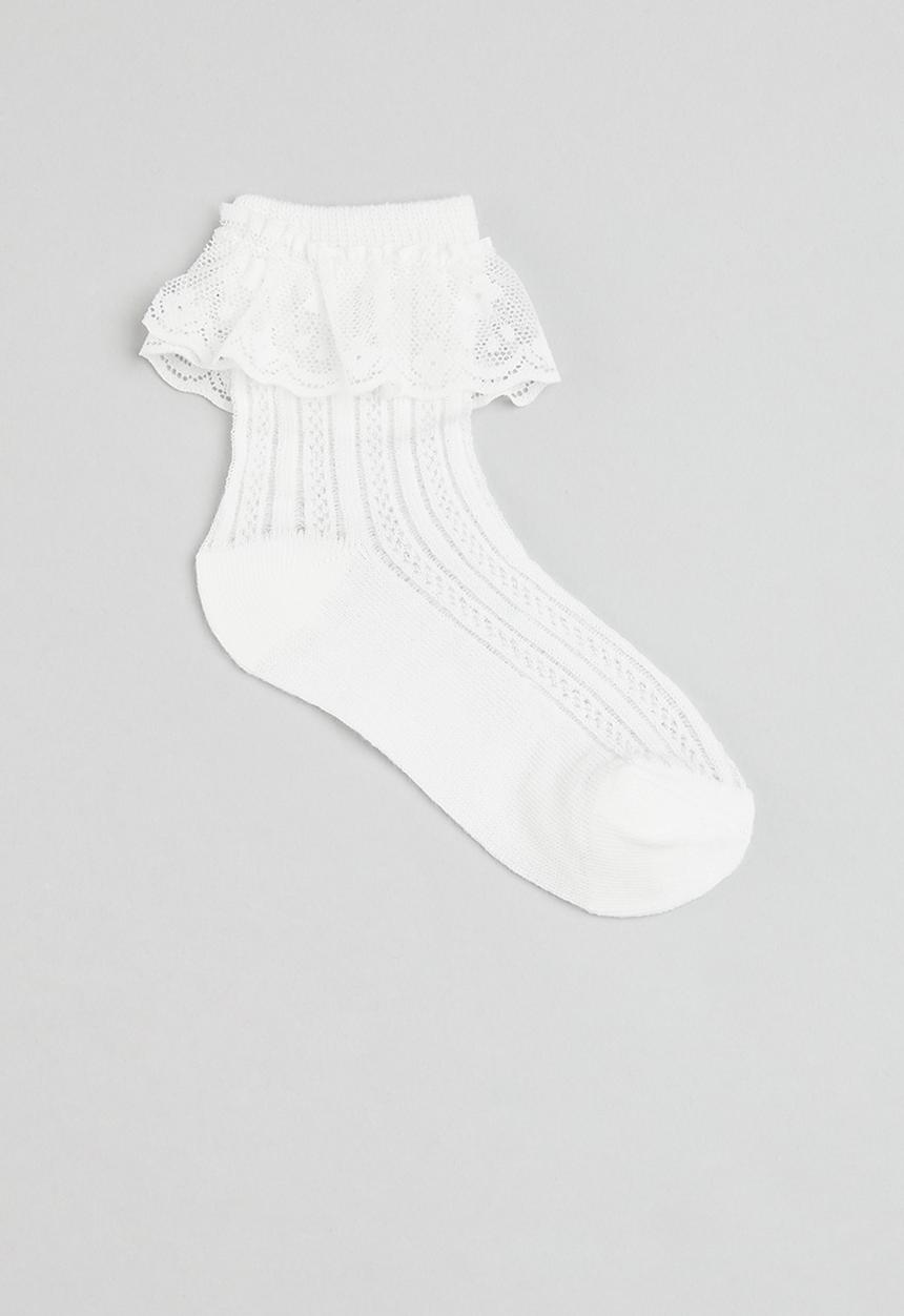 Pop Candy - Frilled sock-white