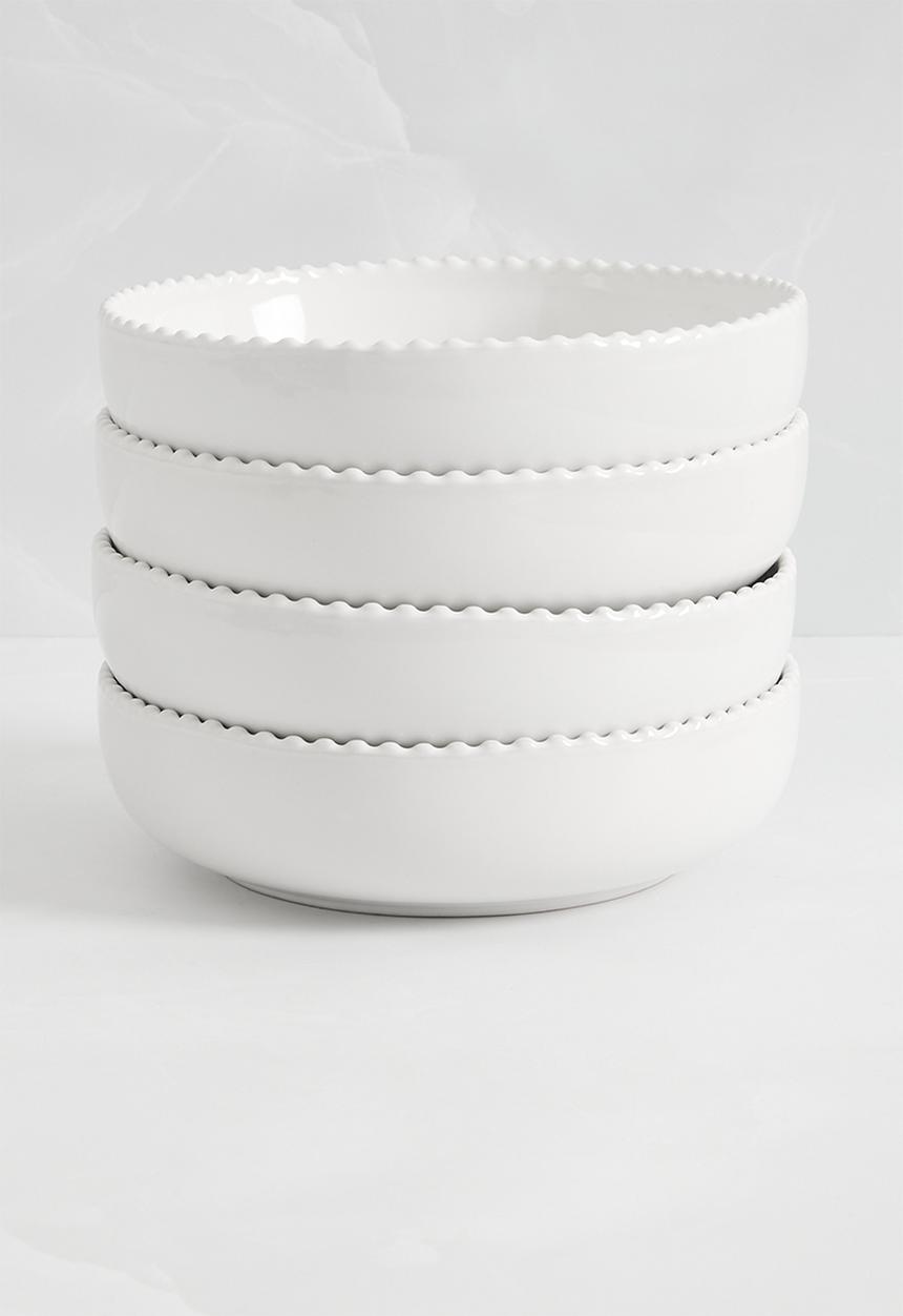 Sixth Floor - Boba pasta bowl set of 4 - white