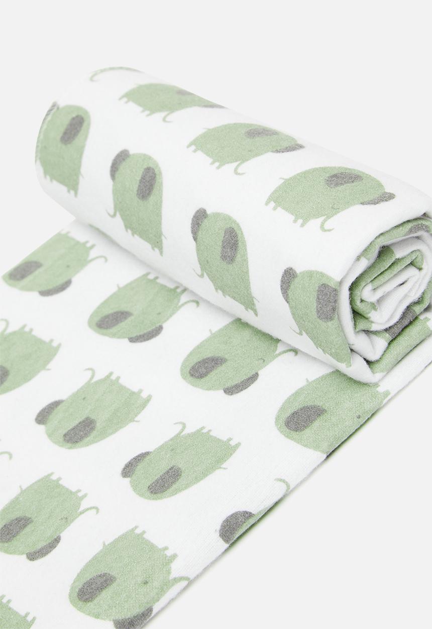 Pop Candy - 4 Pack printed blanket set-green & grey