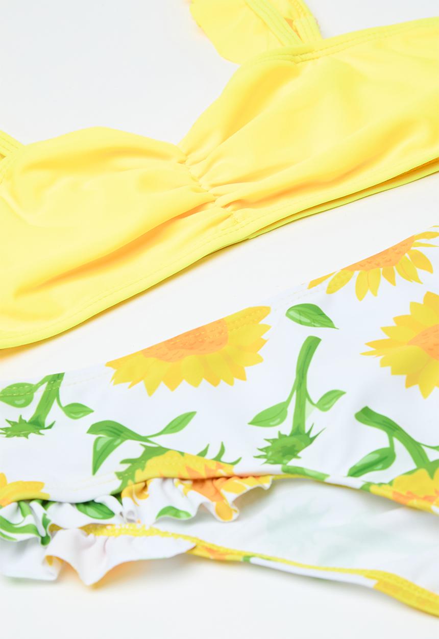 Pop Candy - Frilled swim suit - yellow