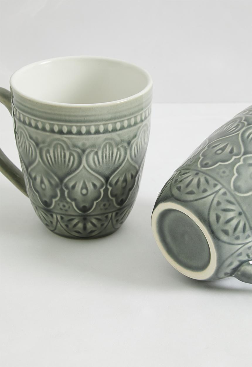 Sixth Floor - Dehli mug set of 4 - grey