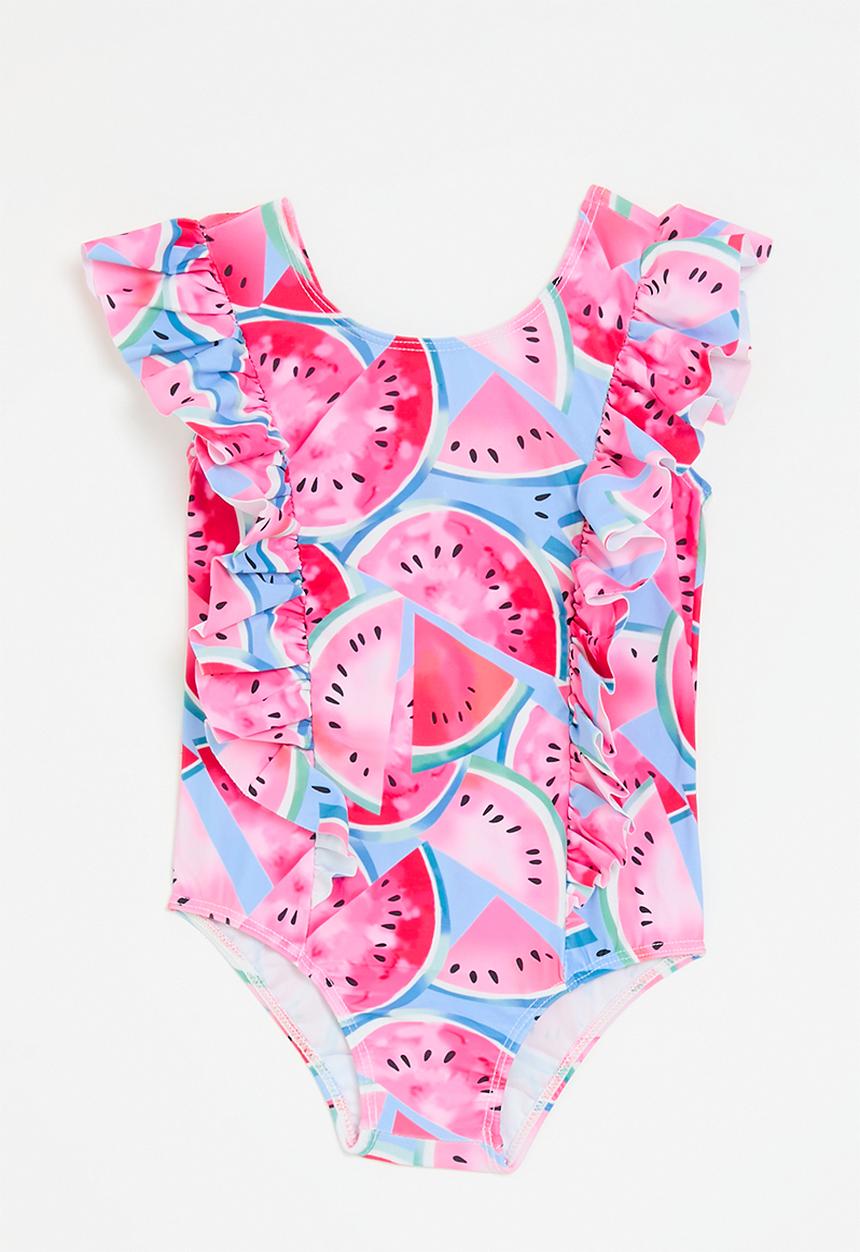 Pop Candy - Frilled one piece swimsuit- multi