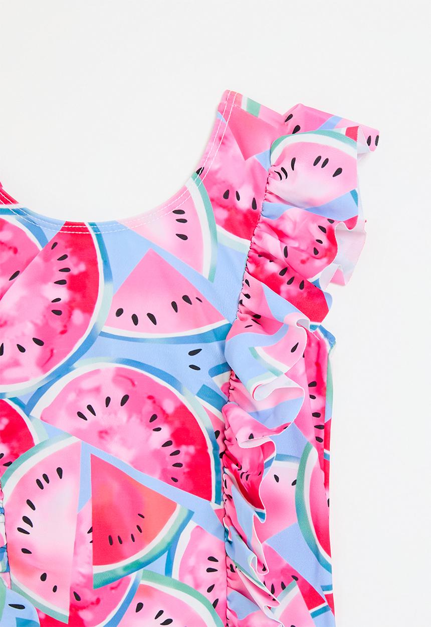 Pop Candy - Frilled one piece swimsuit- multi