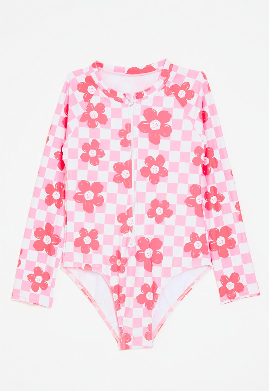 Pop Candy - Long sleeve one piece swim set - pink