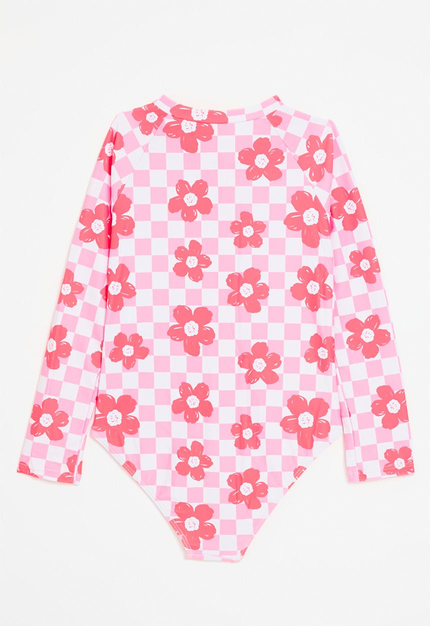 Pop Candy - Long sleeve one piece swim set - pink