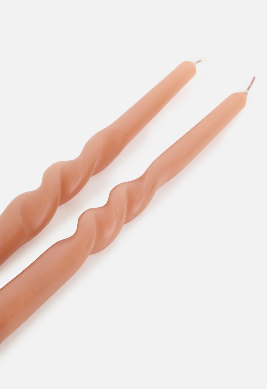 H&S - Twisted Candle Set - Olive