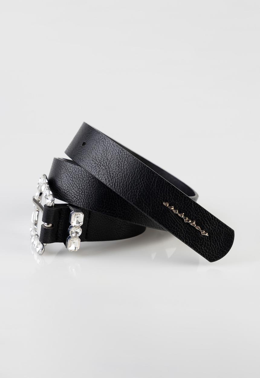 SISSY BOY - Stone heart belt - black