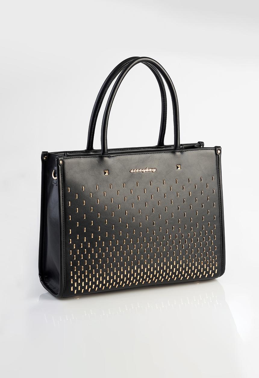 SISSY BOY - Stud tote bag - black