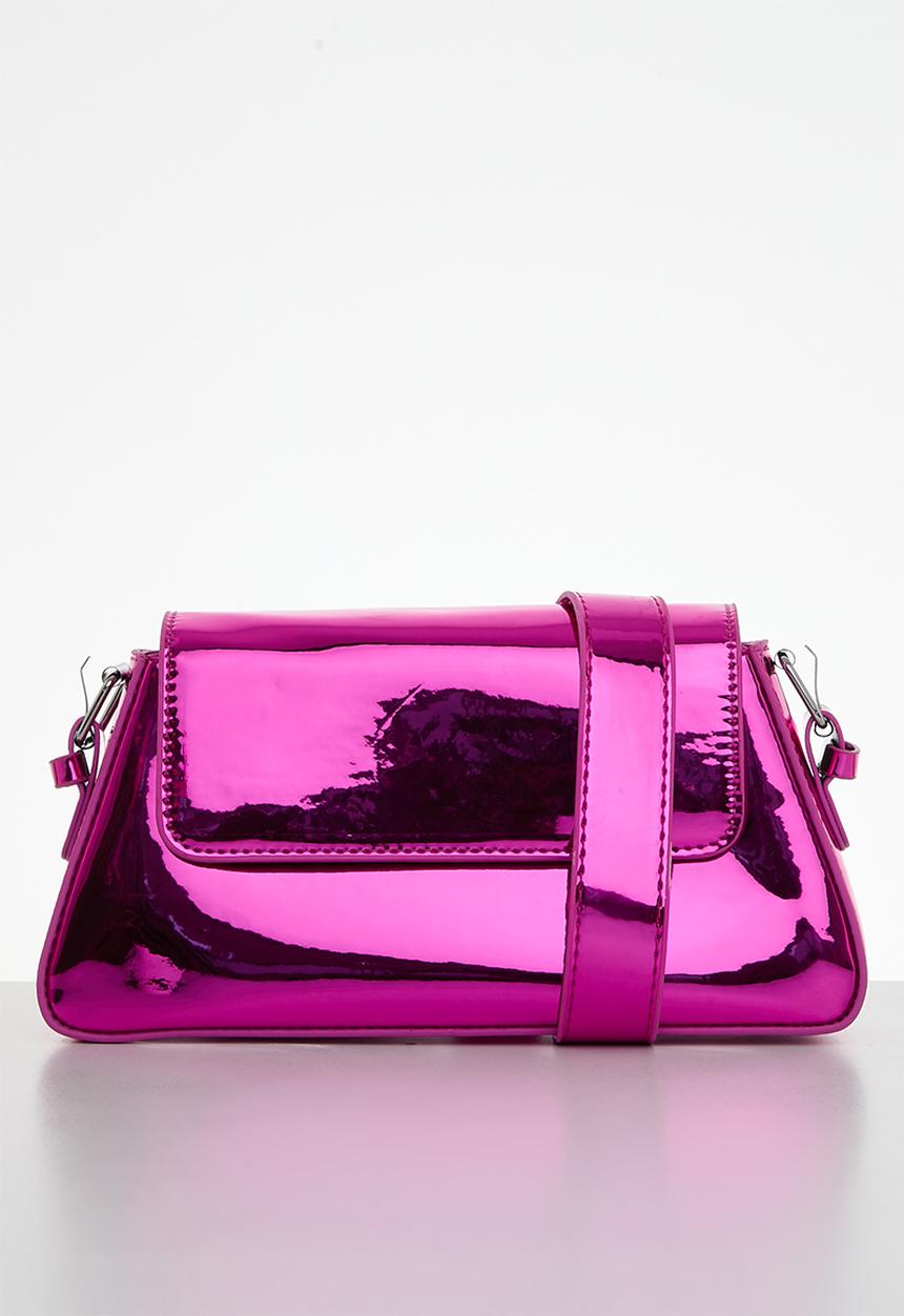 Pop Candy - Mettalic hand bag - neon pink