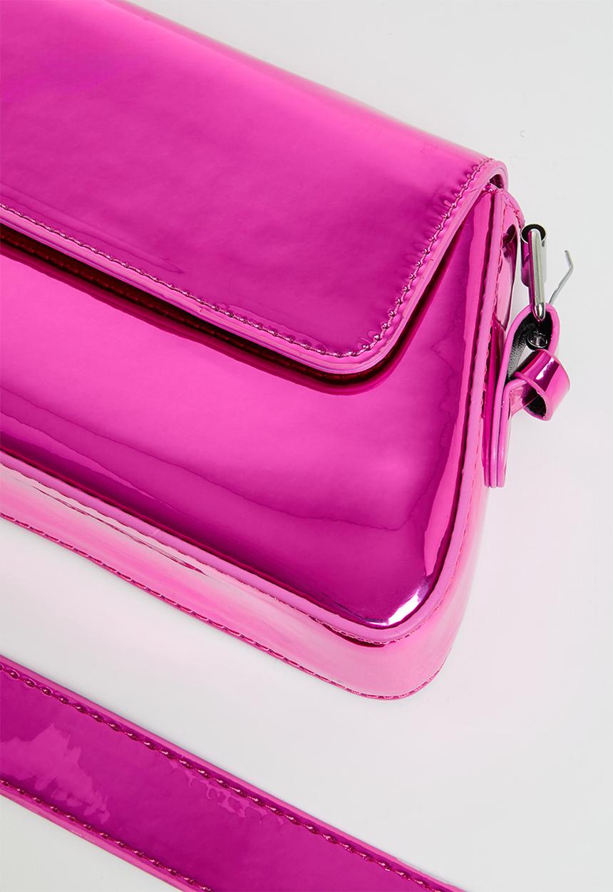 Pop Candy - Mettalic hand bag - neon pink