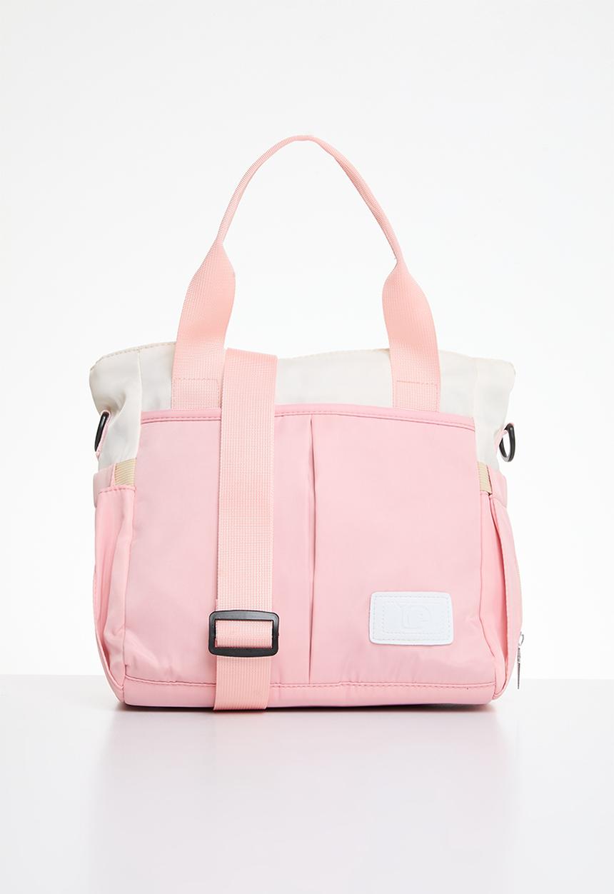 Pop Candy - Contrast nappy bag - pink & ecru