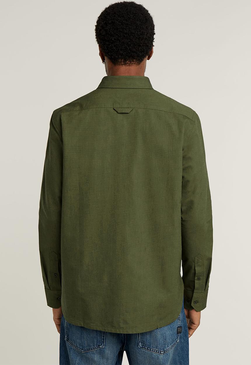 G-STAR - Cpo regular shirt l\s - asfalt/dk moss oxford