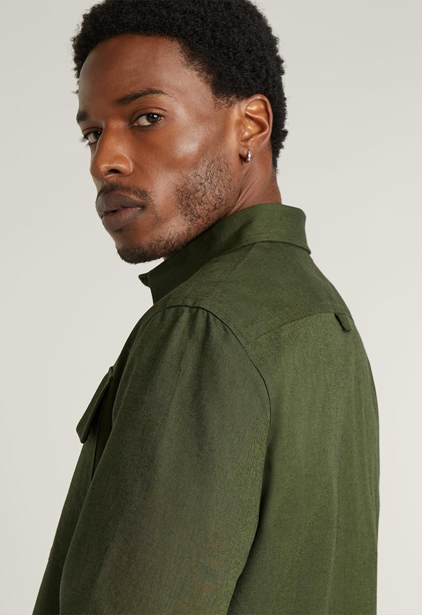 G-STAR - Cpo regular shirt l\s - asfalt/dk moss oxford