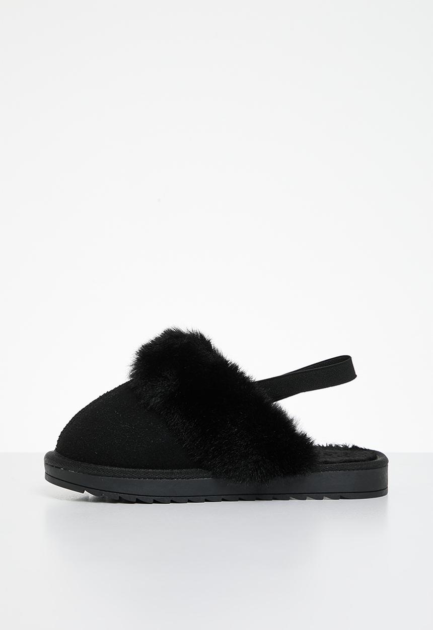 Pop Candy - Shearling lined sandals - black