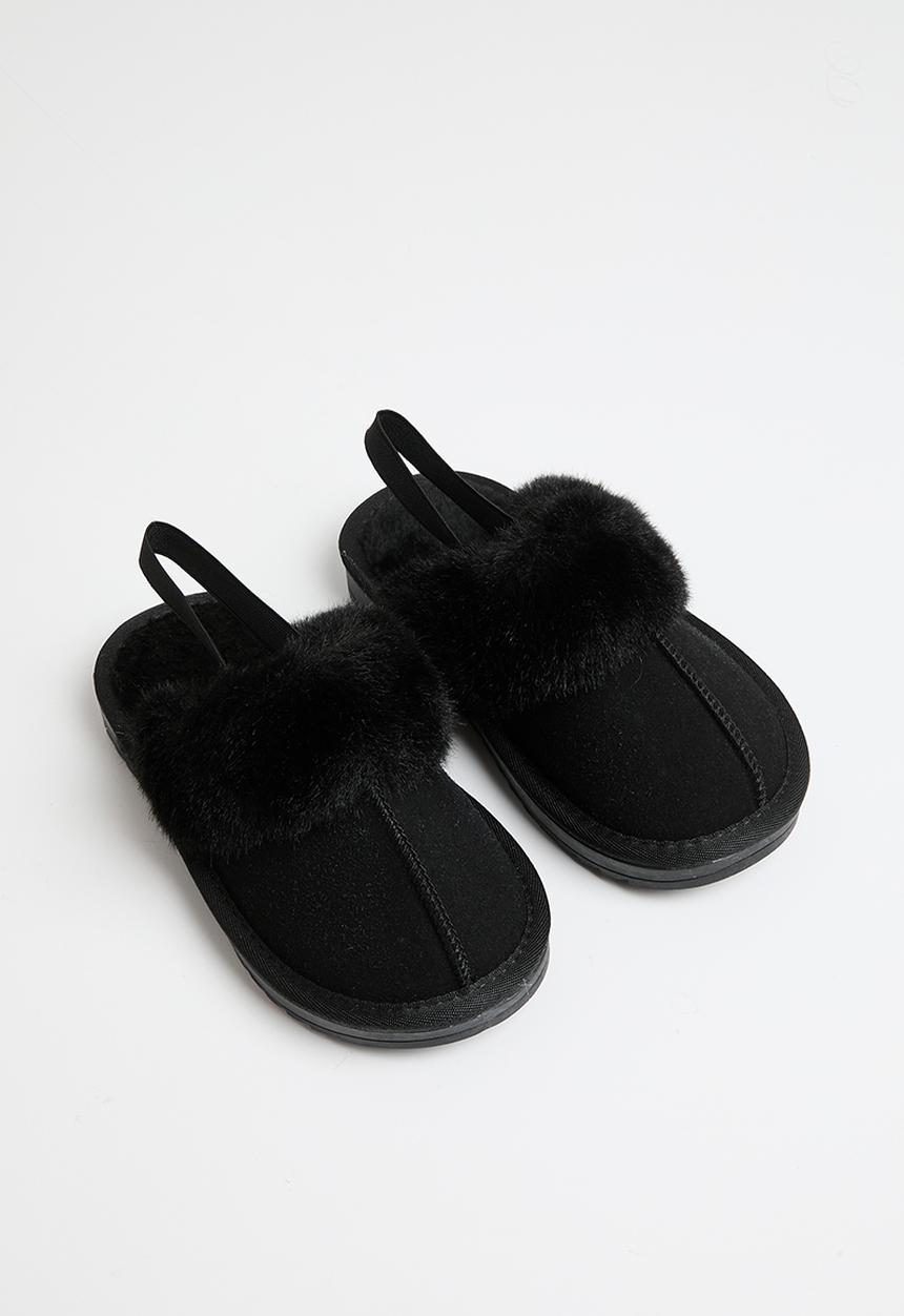 Pop Candy - Shearling lined sandals - black