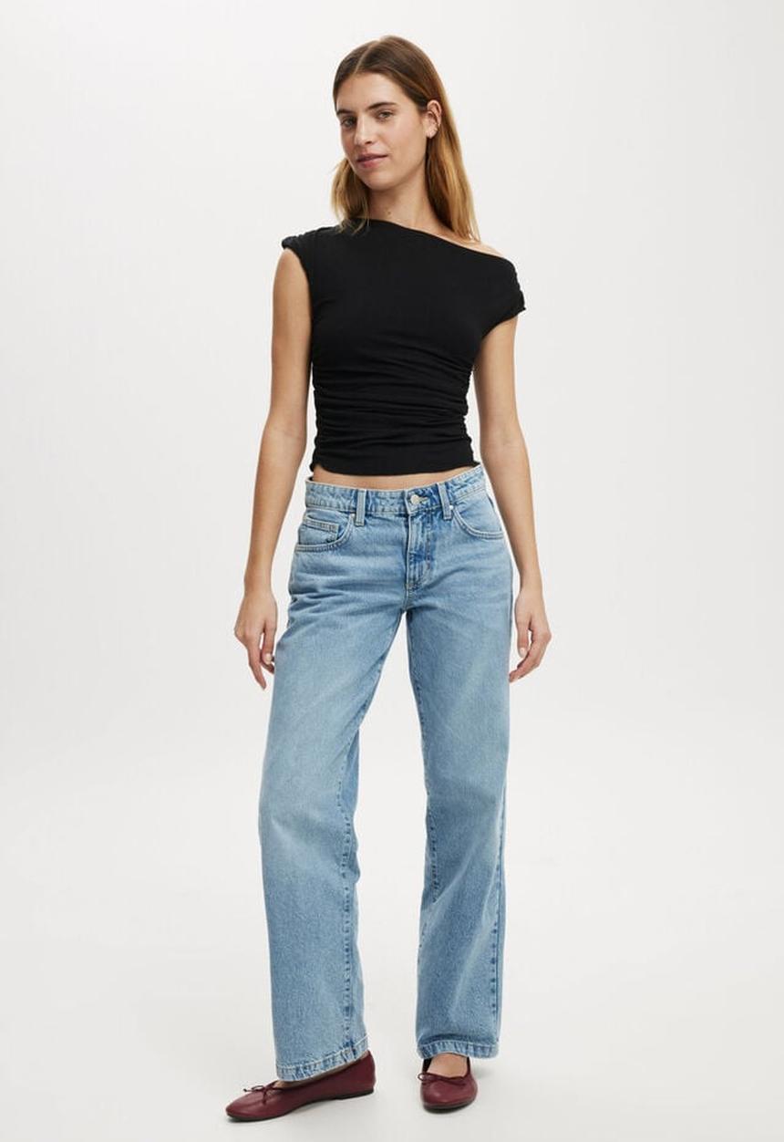 Cotton On - Low rise straight jean - bells blue