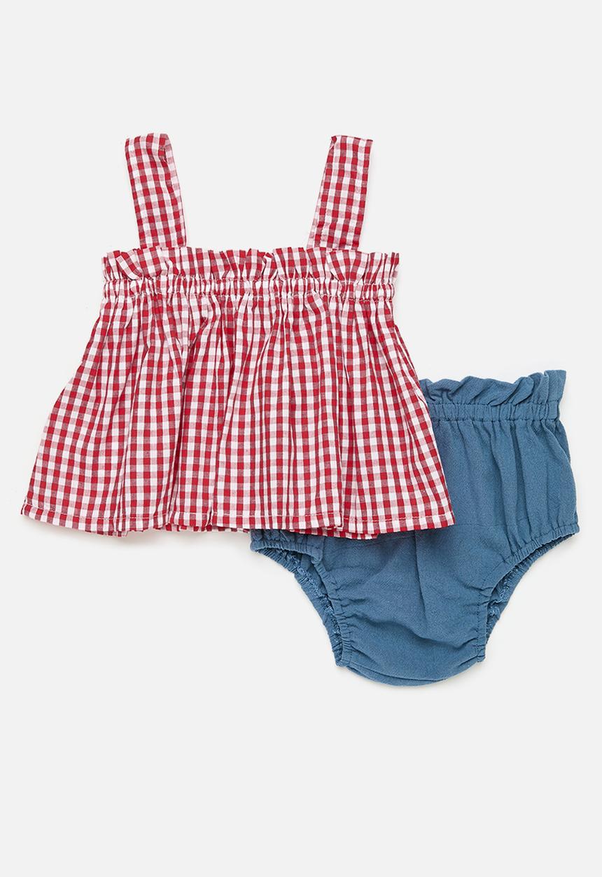 Pop Candy - Top & short set - red & blue